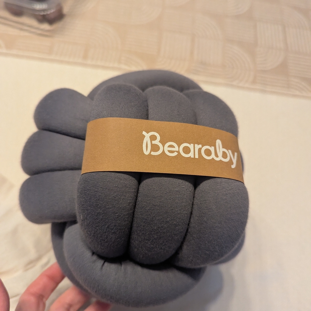 Bearaby Gray Knitted Pillow